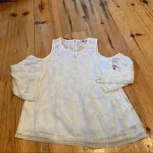 Lucky Brand Cold Shoulder White Blouse size XS